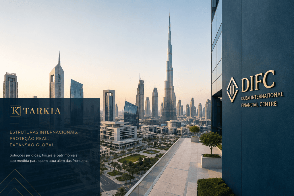 Vista corporativa de Dubai, base das obrigacoes regulatorias acompanhadas pela Tarkia