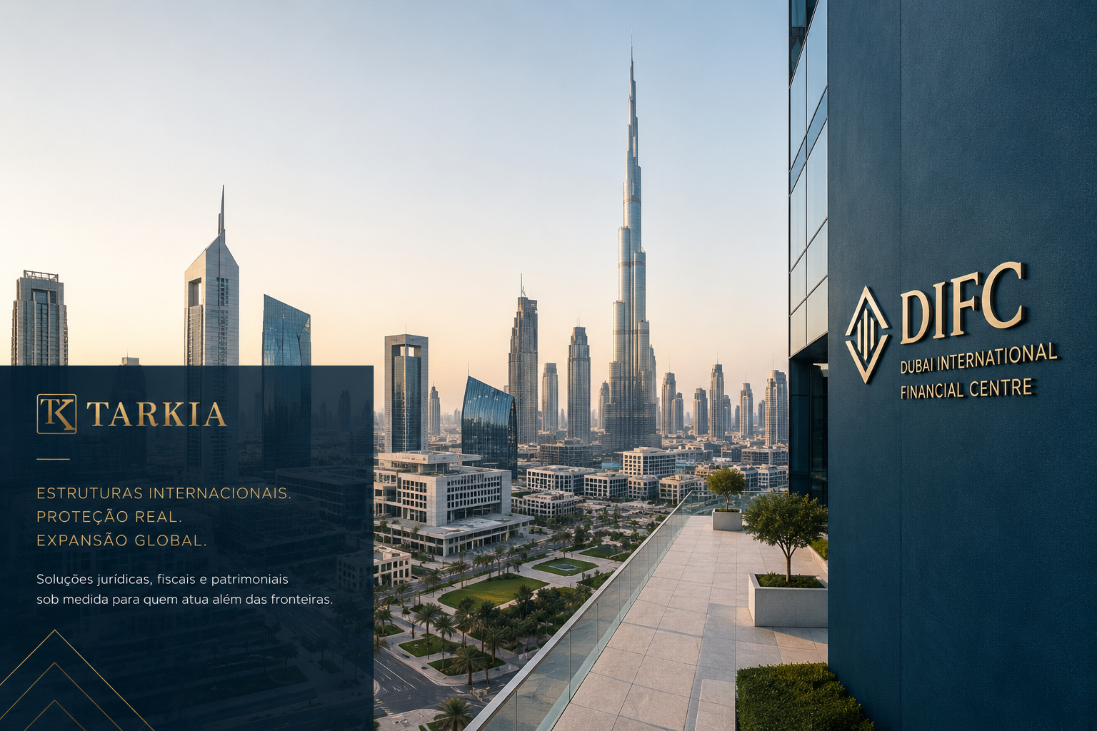 Paisagem urbana corporativa em Dubai